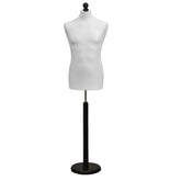 Male Tailors Dummy White With Choice of Black Round Base stands